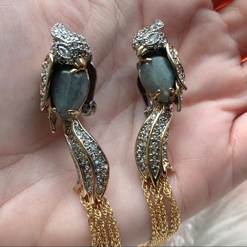 NIB RETIRED Alexis Bittar Love Bird Crystal Tassle Earring - Picture 9 of 9